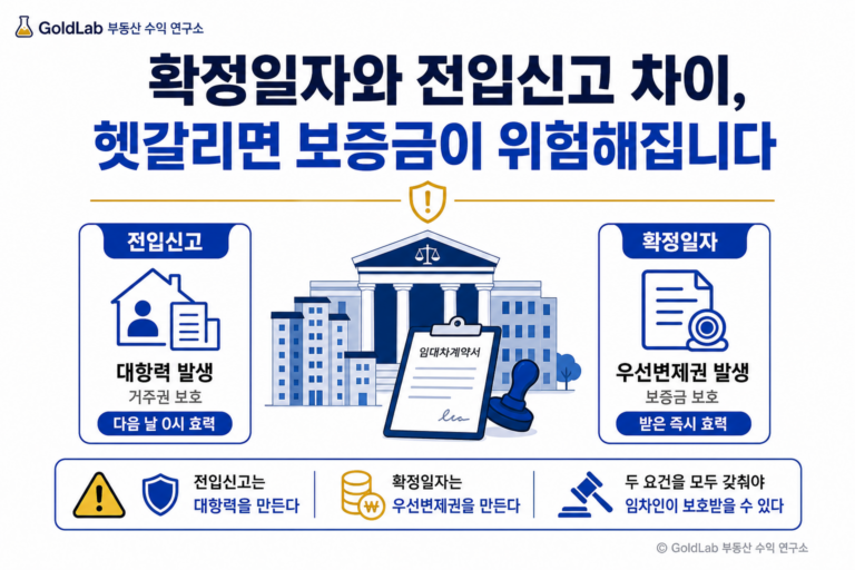 확정일자와 전입신고 차이, 헷갈리면 보증금이 위험해집니다 대표 이미지 | GoldLab 부동산 수익 연구소