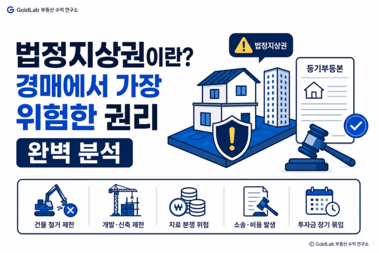 법정지상권이란? 경매에서 가장 위험한 권리 완벽 분석 대표 이미지 | GoldLab 부동산 수익 연구소