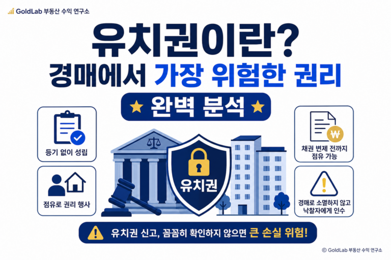 유치권이란? 경매에서 가장 위험한 권리 완벽 분석 대표 이미지 | GoldLab 부동산 수익 연구소
