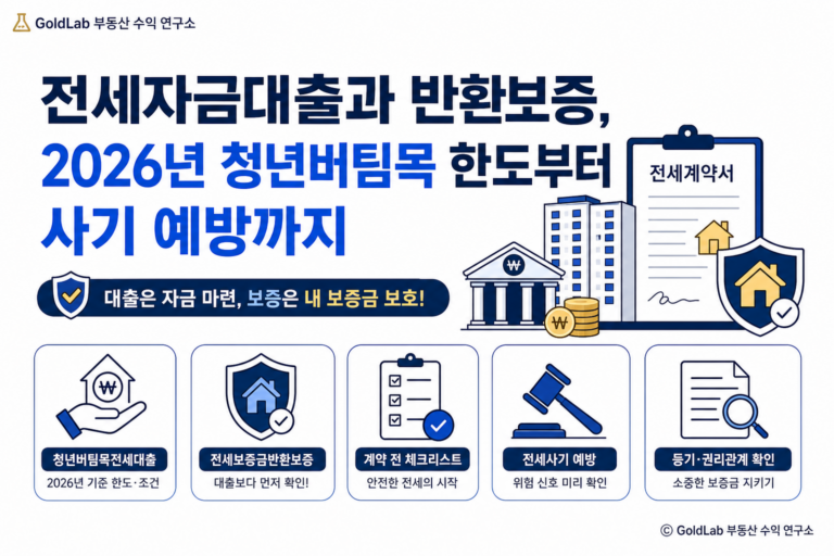 전세자금대출과 반환보증, 2026년 청년버팀목 한도부터 사기 예방까지 대표 이미지 | GoldLab 부동산 수익 연구소